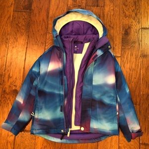 Kids’ 3-in-1 Jacket (Winter), All in Motion, size Medium, color: purple and blue